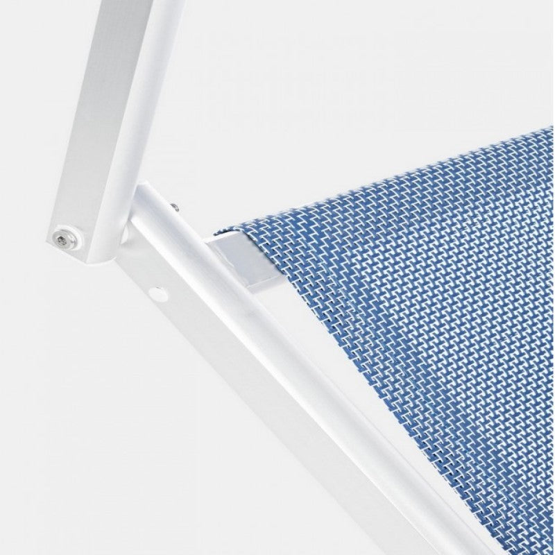 Cross cot in blue folding aluminum