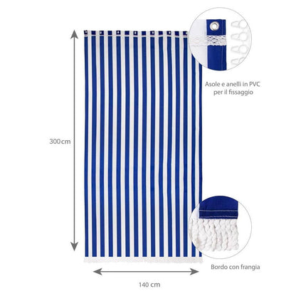 Awning for balcony blue and white stripes 140 x 300 cm