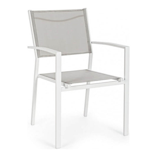 White Cloud Hilde Chair With Armrests In Aluminum