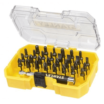 Set of 31 Stanley bits for screwing