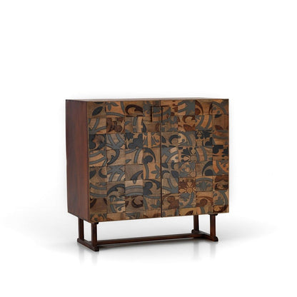 Ethnic Mango Wood Brown Sideboard - 100 x 45 x 120 cm