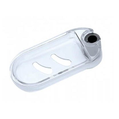 Oval soap dish with adjustable rod adapter