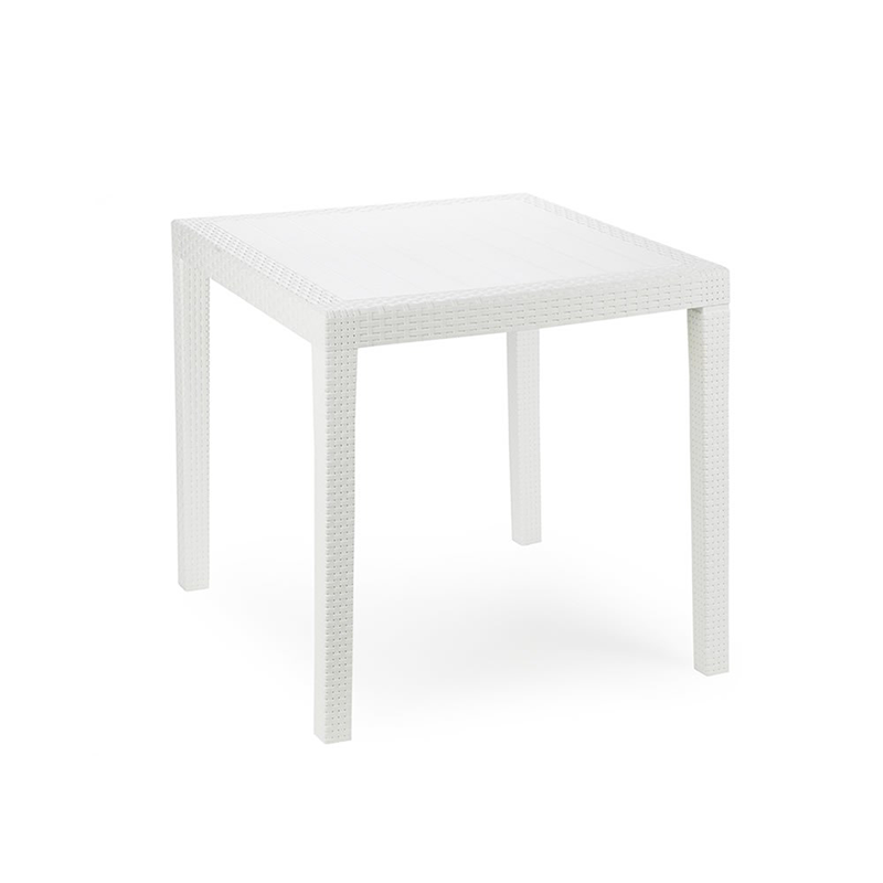 Mesa king rattan blanca cuadrada 79 x 79 x 72 cm