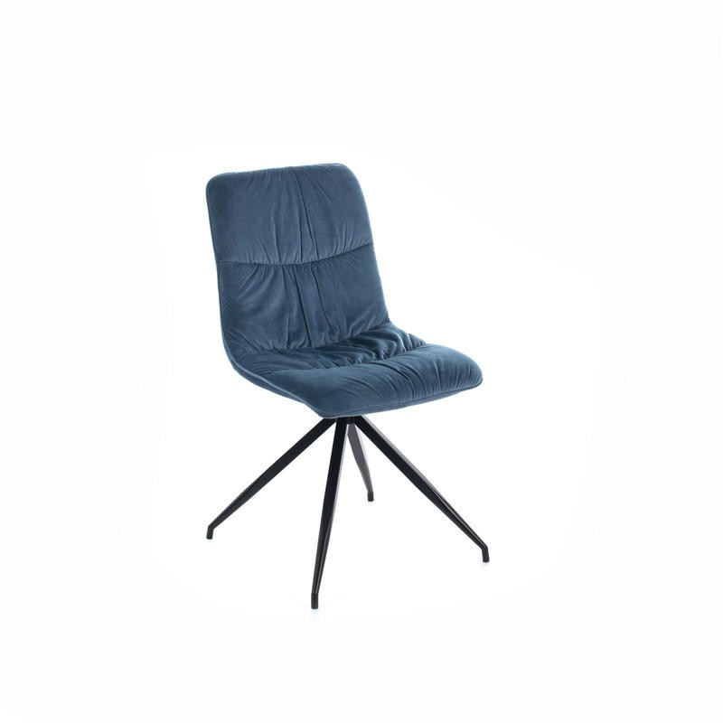 Velvet Effect Microfiber Fabric Chair in Petrol Green - 438xh. 86.5 cm