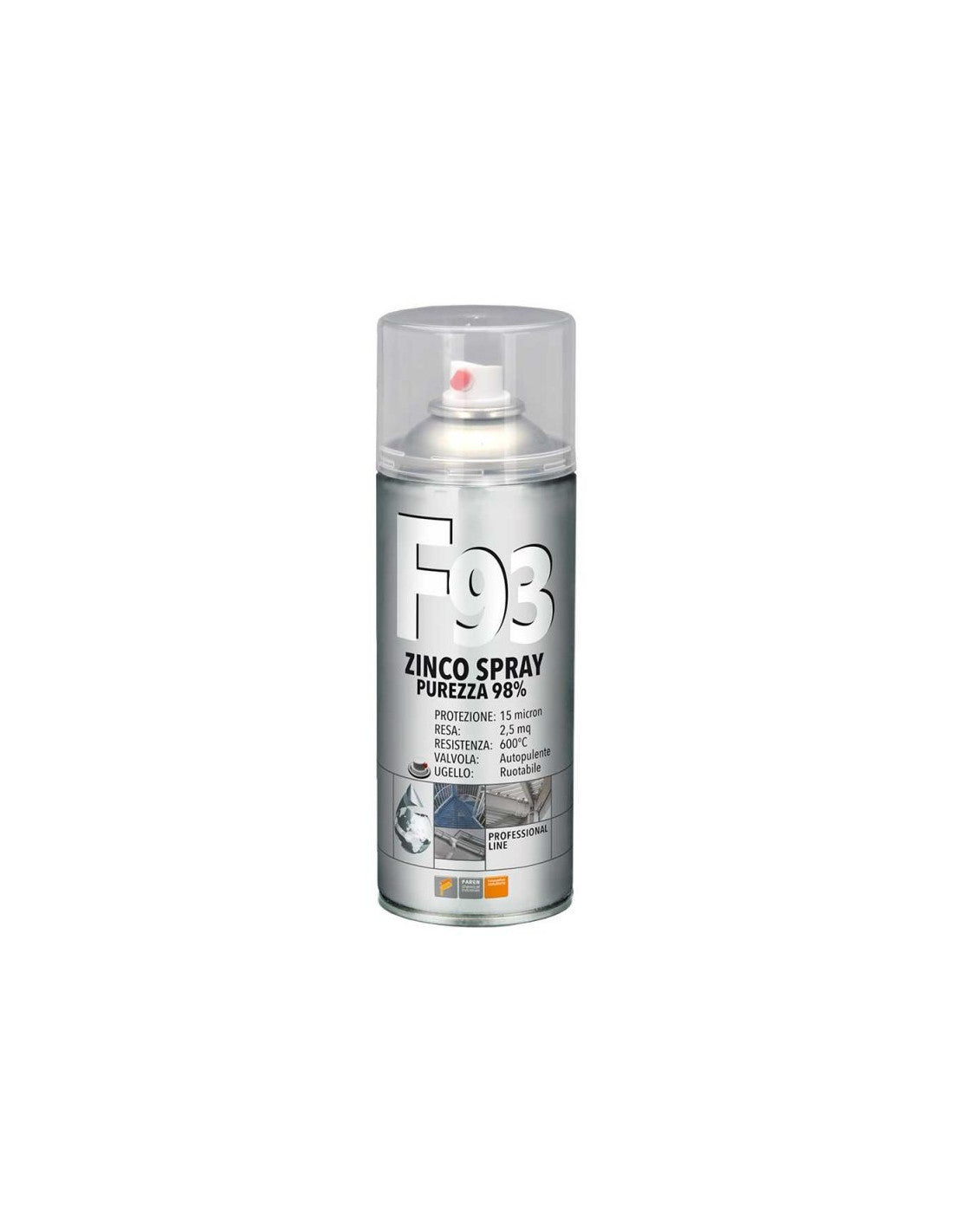 Professional spray with F93 Zinc 400 ml by Faren, code 973003.