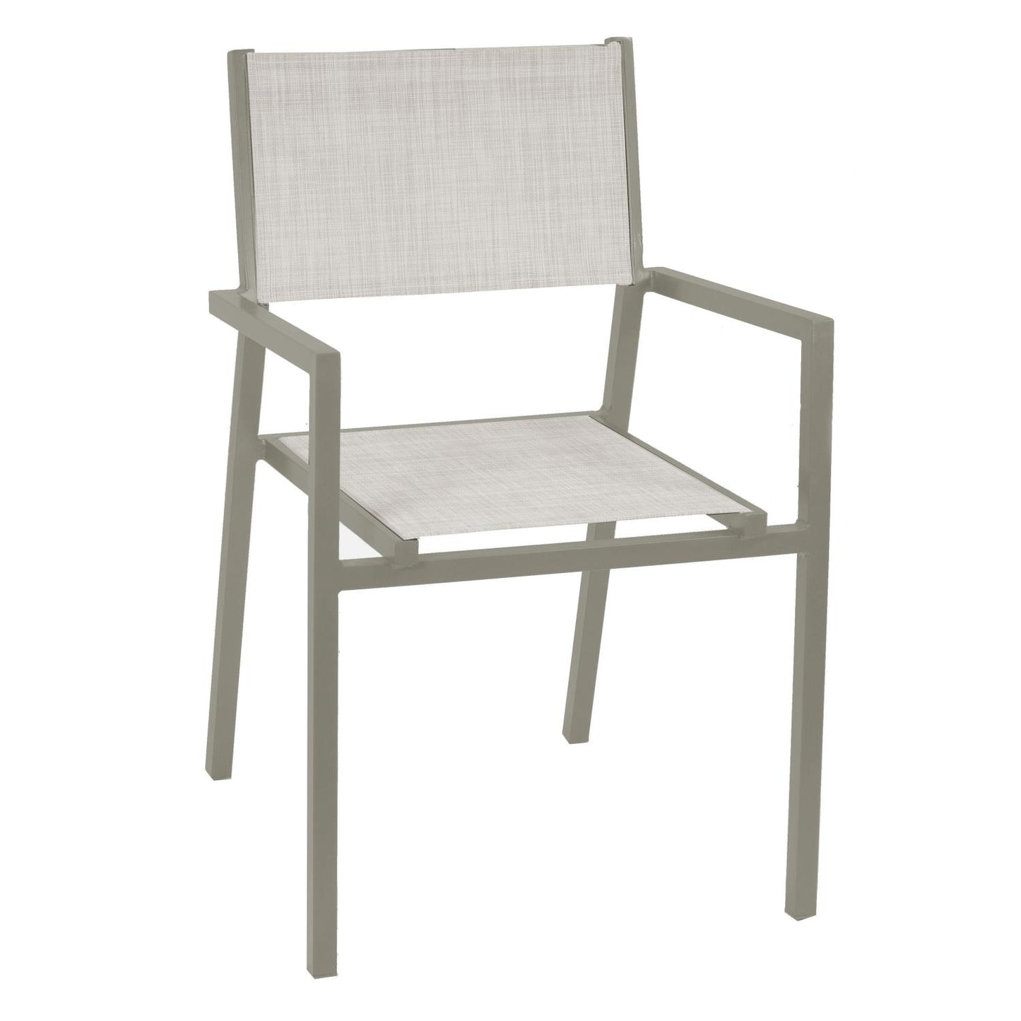 Sillón Cleveland gris tórtola mate y aluminio 55x56 x h86 cm