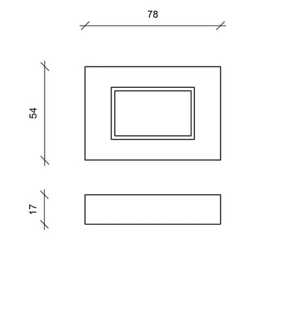 Design-Wand-Bioethanol-Kamin, grau chrom, 78 x 17 x H 54 cm