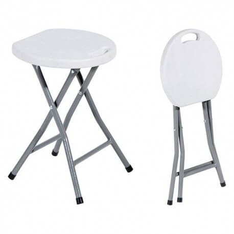 Folding stool 'Catering' - White, 33x30x45 cm