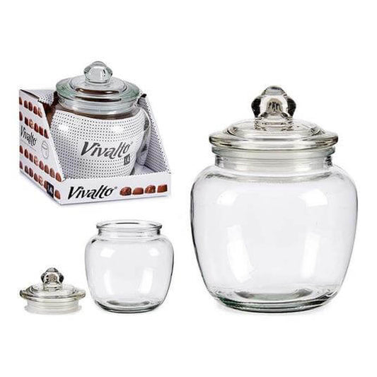 Vivalto Glass Container 1400 Ml (14.5 X 19 X 14.5 Cm)