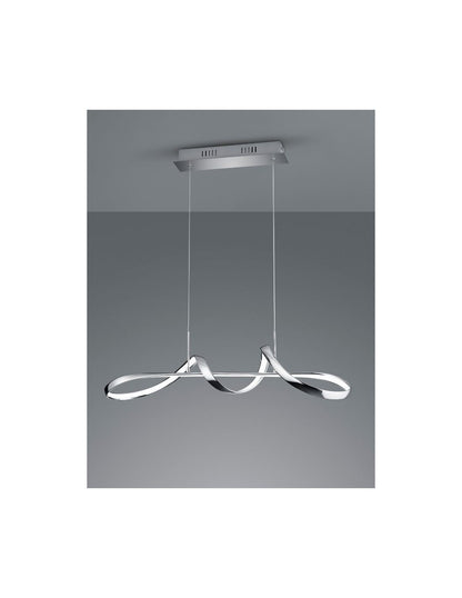 Moderne Suspension Perugia Design Weaving Chrome Led Dimmer 4000k Trio Lighting