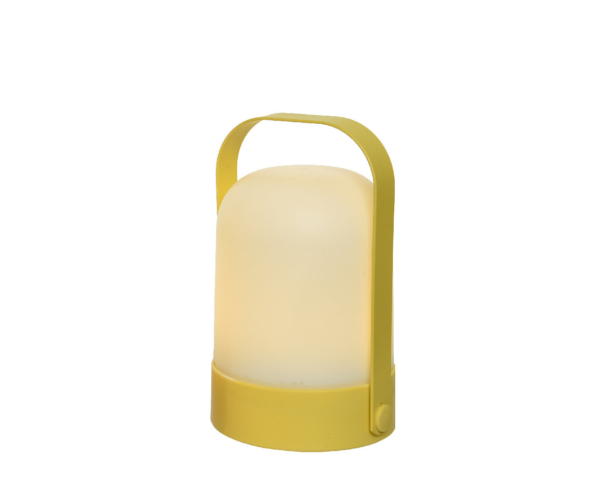 External round plastic LED lantern in 3 assorted colors D15x21h cm