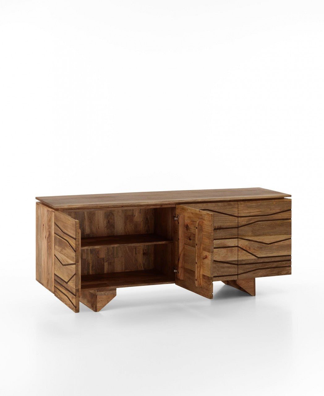 Mesa étnica de madera de mango marrón 177 x 45 x 75 cm