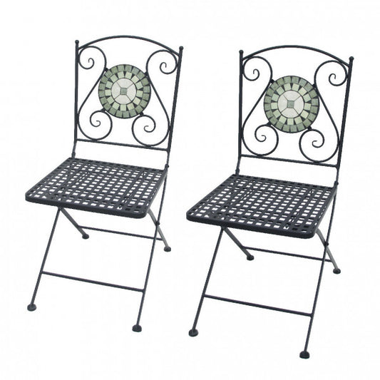 Folding Iron Mosaic Chair