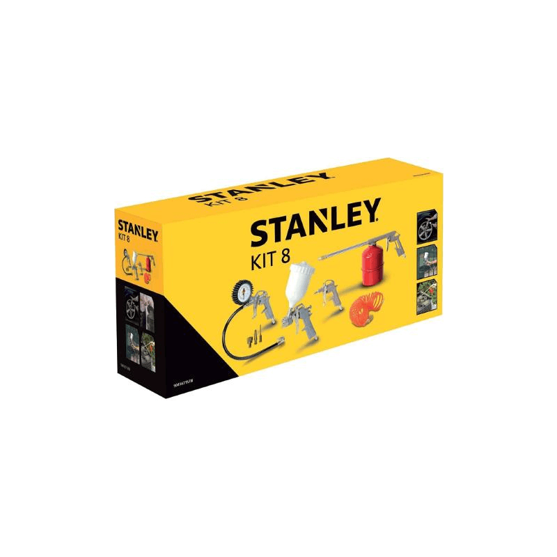 Stanley Kit 8 Herramientas Neumáticas Compresor de Aire Soplado Inflado Aerógrafo