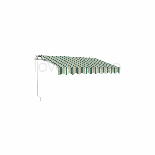 Roll-up Awning With Square Bar In Aluminum 300X200 Green/White Sangiorgio