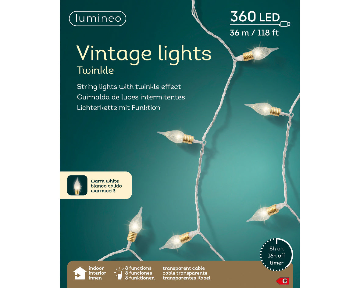 LED Vintage Lamps with 8 Function Flickering Effect for Indoor Use - 3590 cm