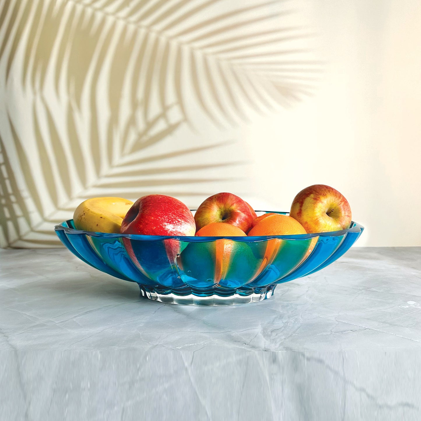 Guzzini Turquoise Turtleneck Fruit Bowl Centerpiece