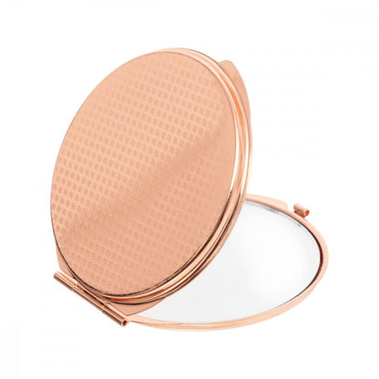 Pocket mirror in pink metal