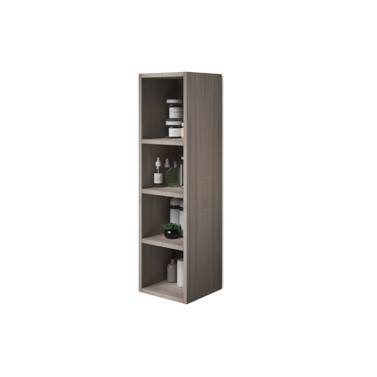 Multipurpose open wall unit in Olmo color H120x30x30cm