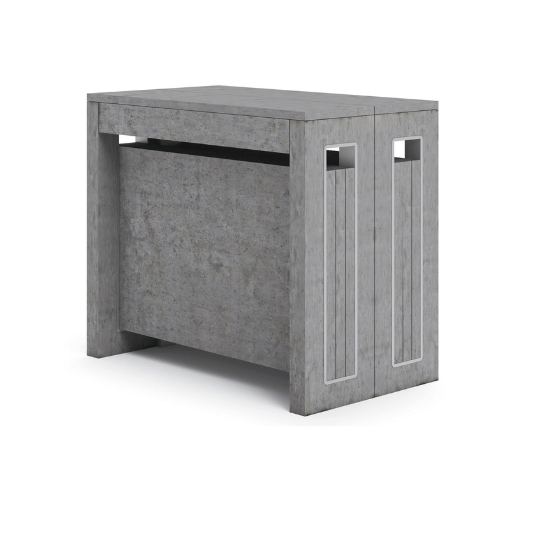 Expandable Transformer Console with Six Extensions, Cement Color, 77x90x49cm