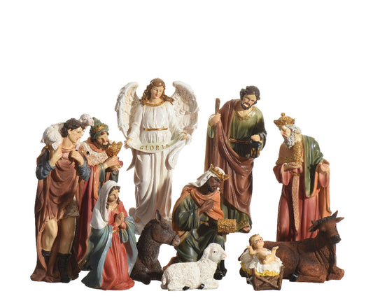 Weihnachtskrippe aus Polyresin L 11.5 x B 8.3 x H 29.5 cm