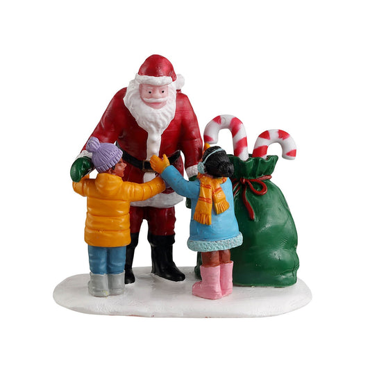 Santa Gets a Hug - Christmas Village Santa Figurine