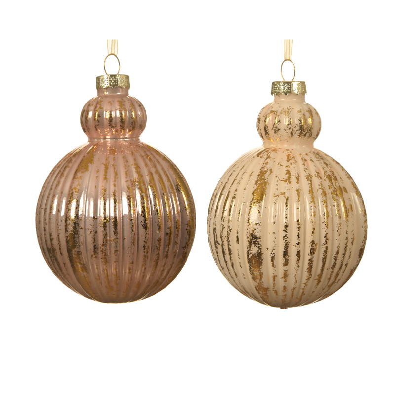 Assorted Christmas ball gold or rose-gold color Ø8 cm