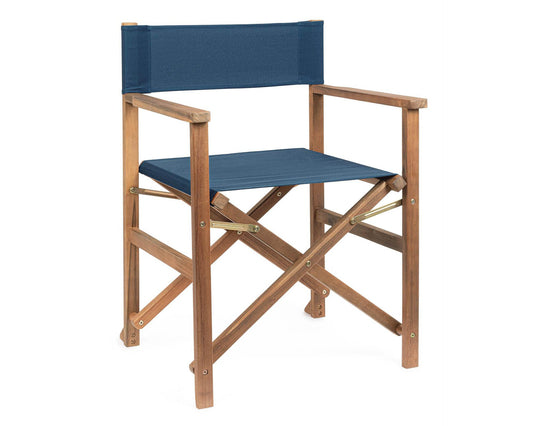 Noemi Blue Director's Chair - Acacia Wood - Polyester Fabric - 52x59x83 cm