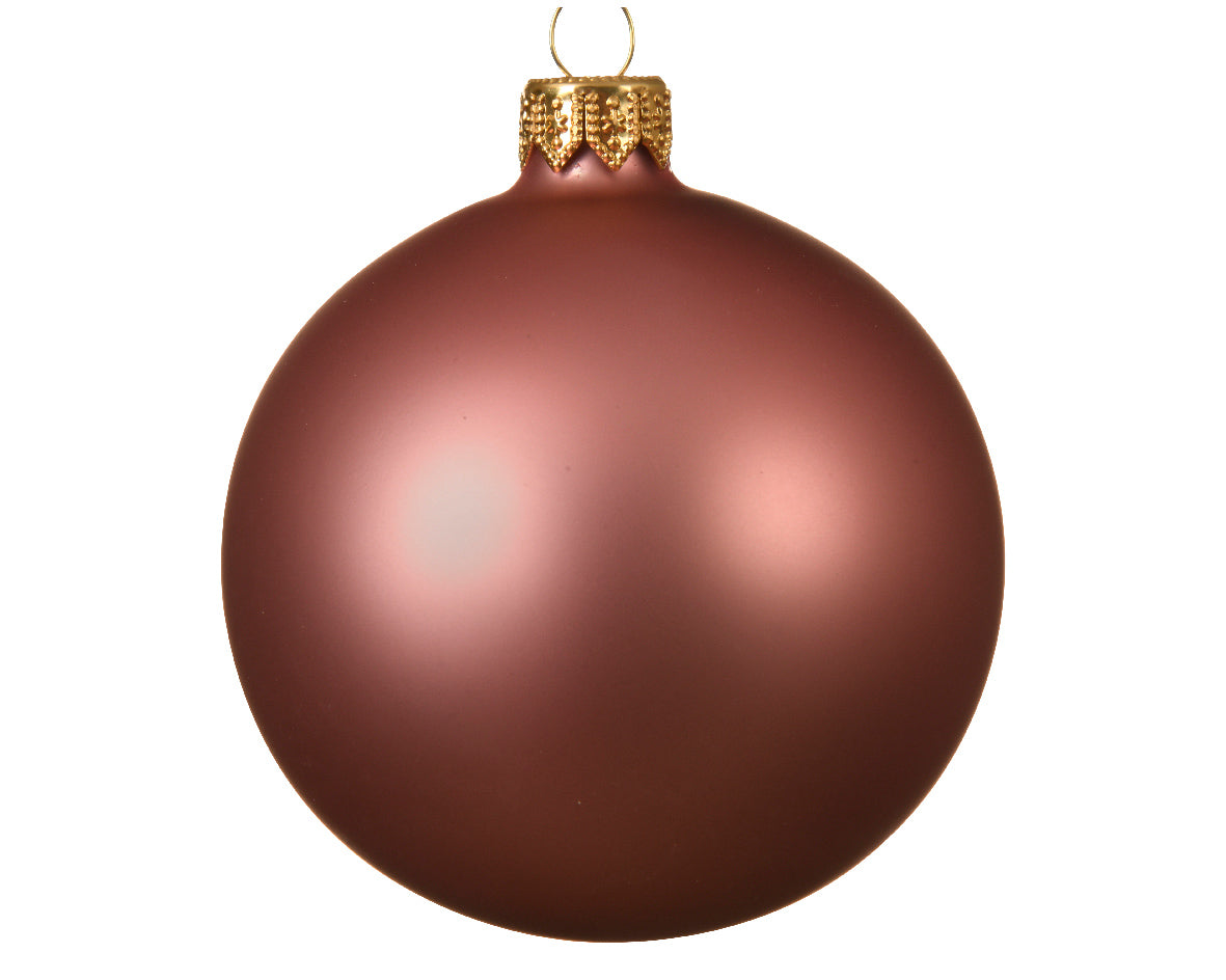 Velvet Pink Matte Glass Christmas Ball Ornament ø 6cm