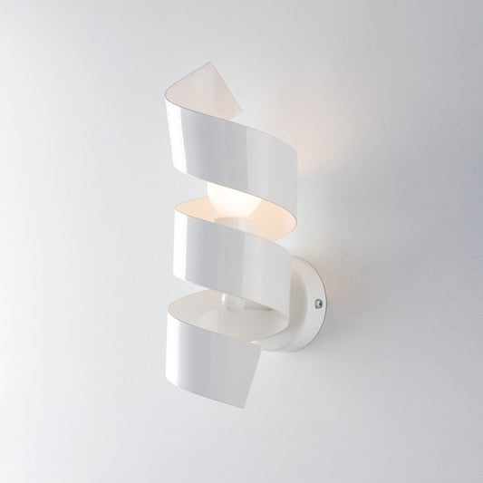 Modern spiral wall light in iron, one light White 13x h28 cm