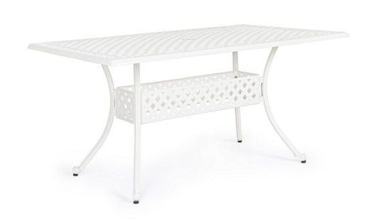 Mesa blanca rectangular para exteriores 90x160 cm