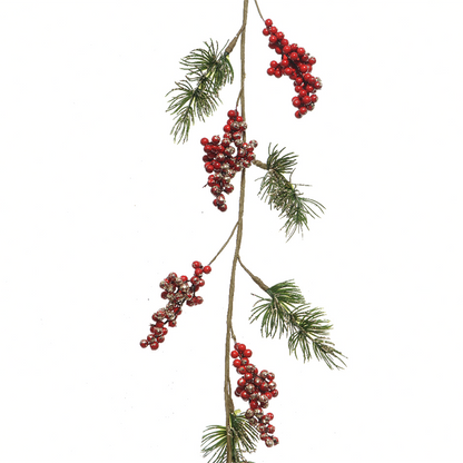 Girlande mit Beeren und Glitzer H 110 cm