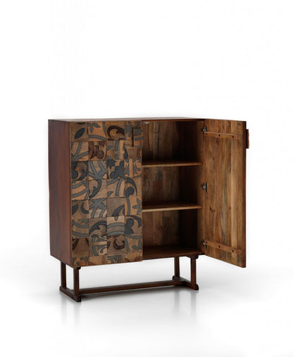 Ethnic Mango Wood Brown Sideboard - 100 x 45 x 120 cm