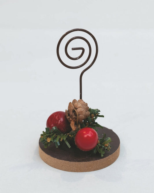 Placeholder Display Cm.10 Dec. Pine cone and red berries Christmas decoration