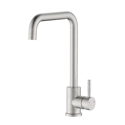 Brushed steel high spout sink mixer with water saving function - Brooklyn Series