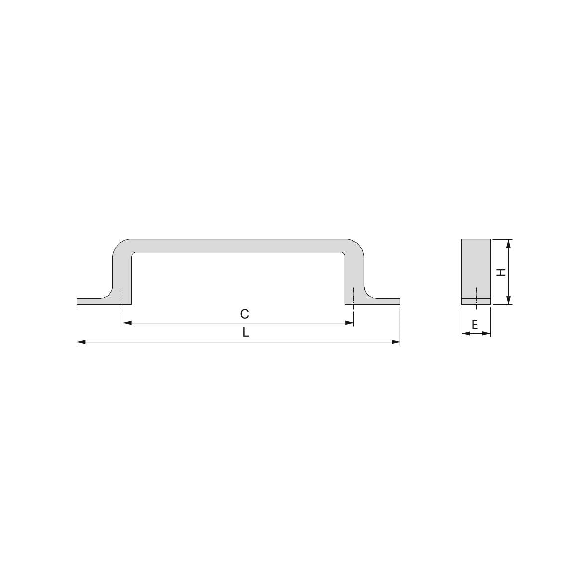 Tirador para mueble Kobe de alta calidad con entreeje de 128mm en zamak titanio de la marca Emuca.