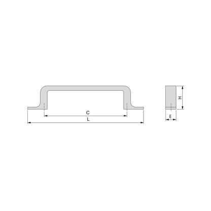 Tirador para mueble Kobe de alta calidad con entreeje de 128mm en zamak titanio de la marca Emuca.