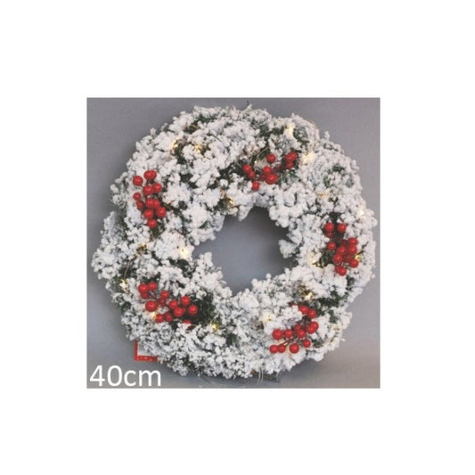 PVC Christmas garland with red berries 40cm