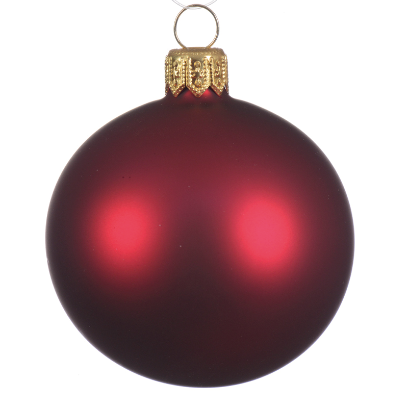 Glossy dark red Christmas ball Ø10 cm