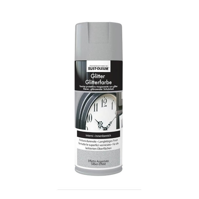 Pintura Glietter Spray De Alta Calidad Color Gris Plata Brillante 400Ml