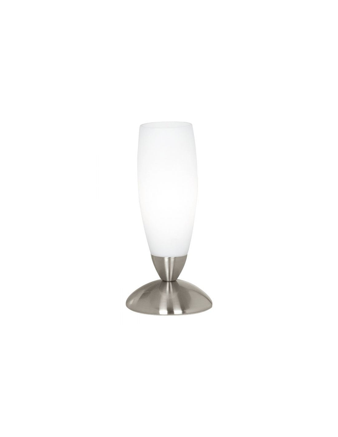 Goblet table lamp in Eglo slim white glass.