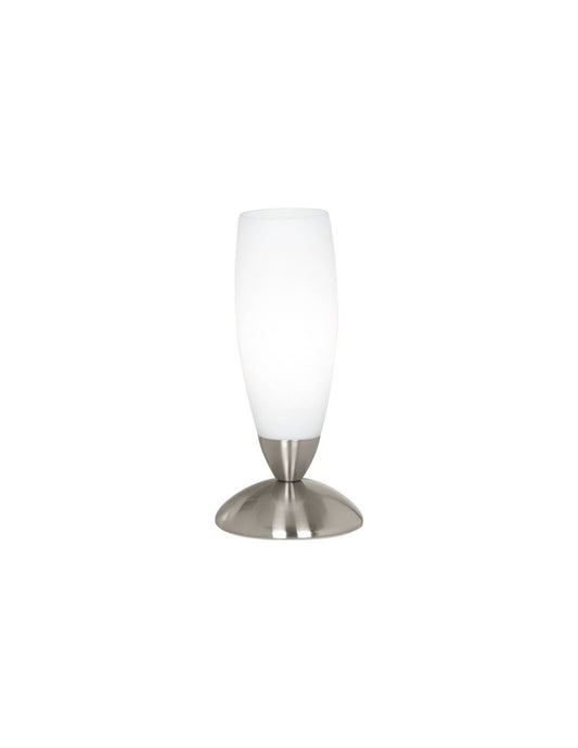 Lámpara de sobremesa Goblet en cristal fino blanco Eglo.