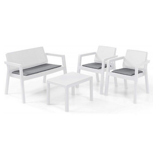 Conjunto de salón exterior Emily Lounge blanco Keter