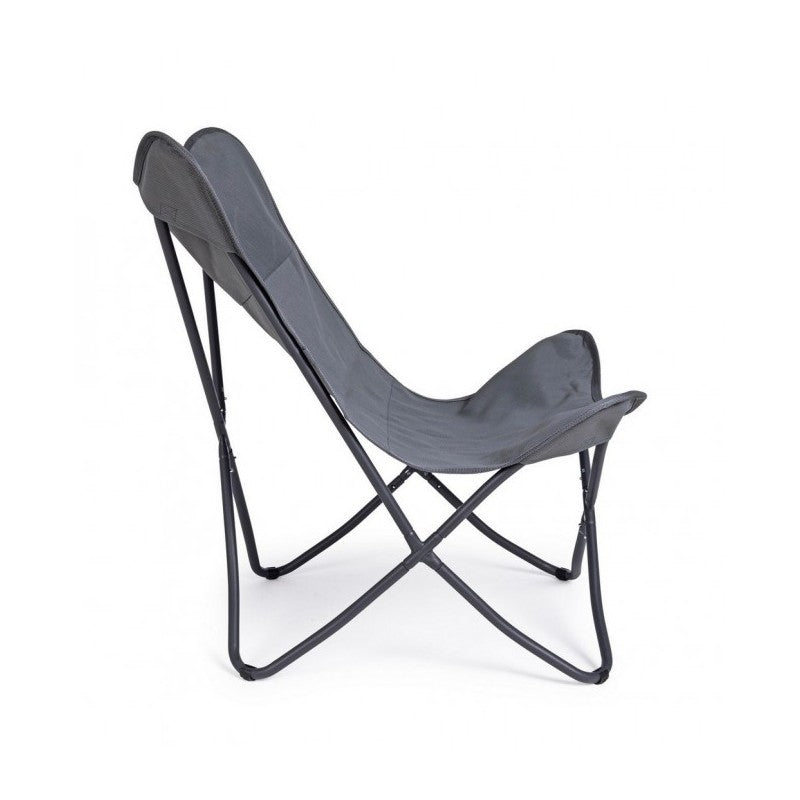 Sillón de camping mariposa gris gabicce 77,5x81x89h cm