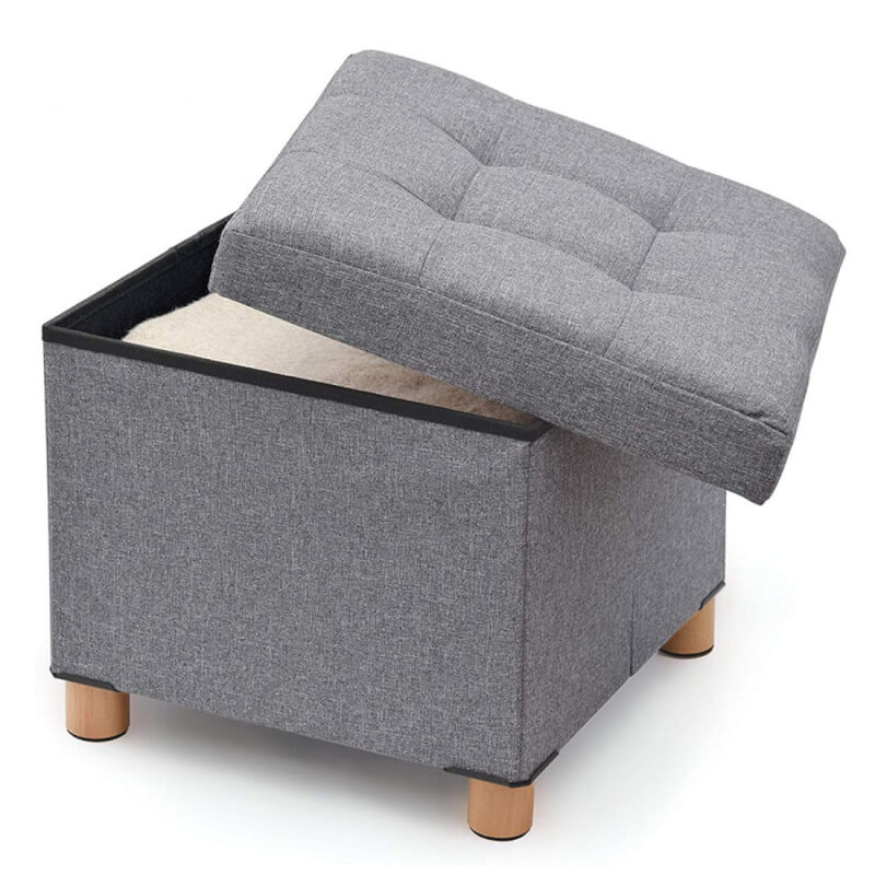 Puf gris con contenedor - Domopak Living