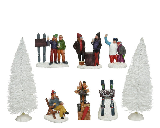 Eight-piece set holiday adventure village decoration