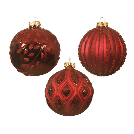 Assorted red Bauble Christmas ball Ø10cm