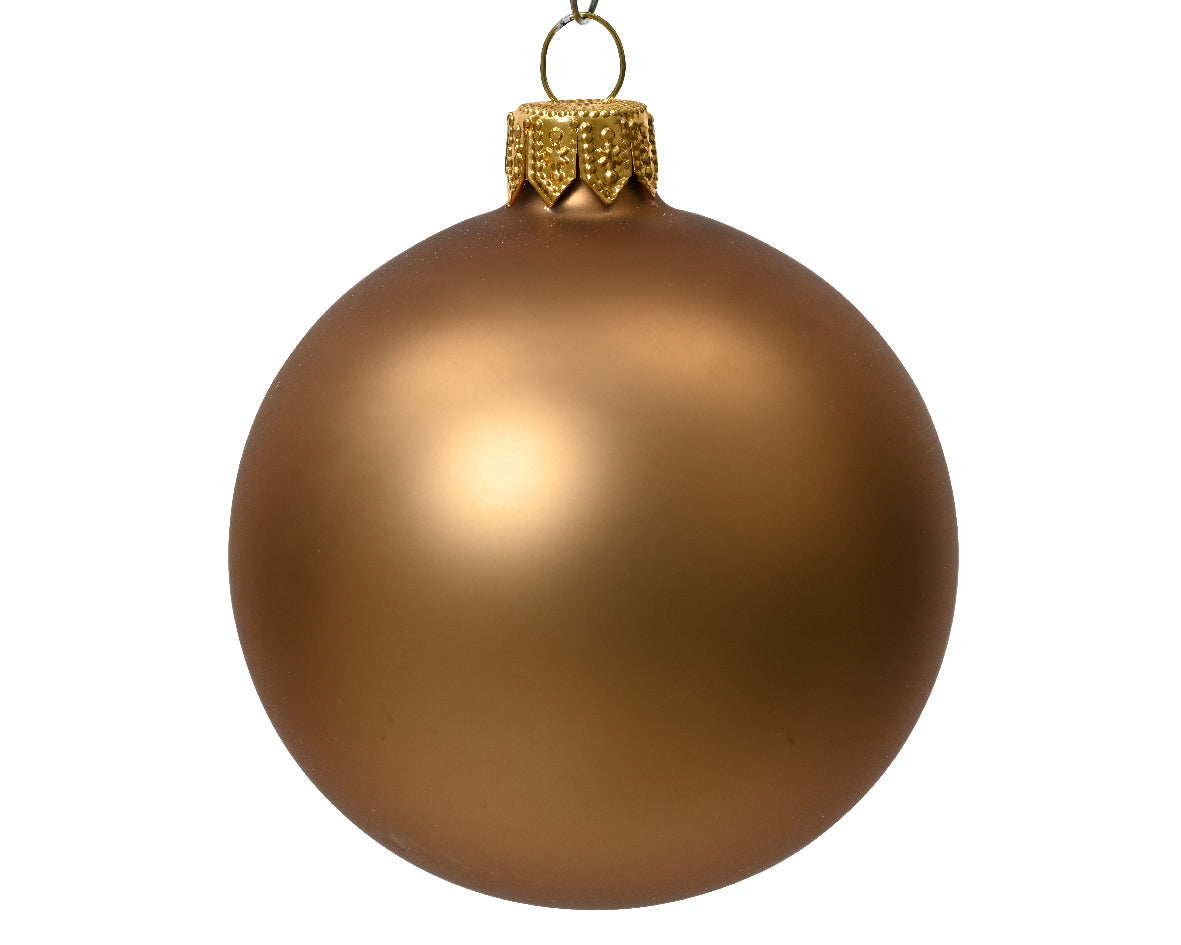 8cm Matte Brown Glass Christmas Ornament Ball