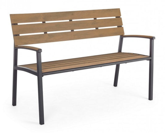 Isak anthracite garden furniture bench