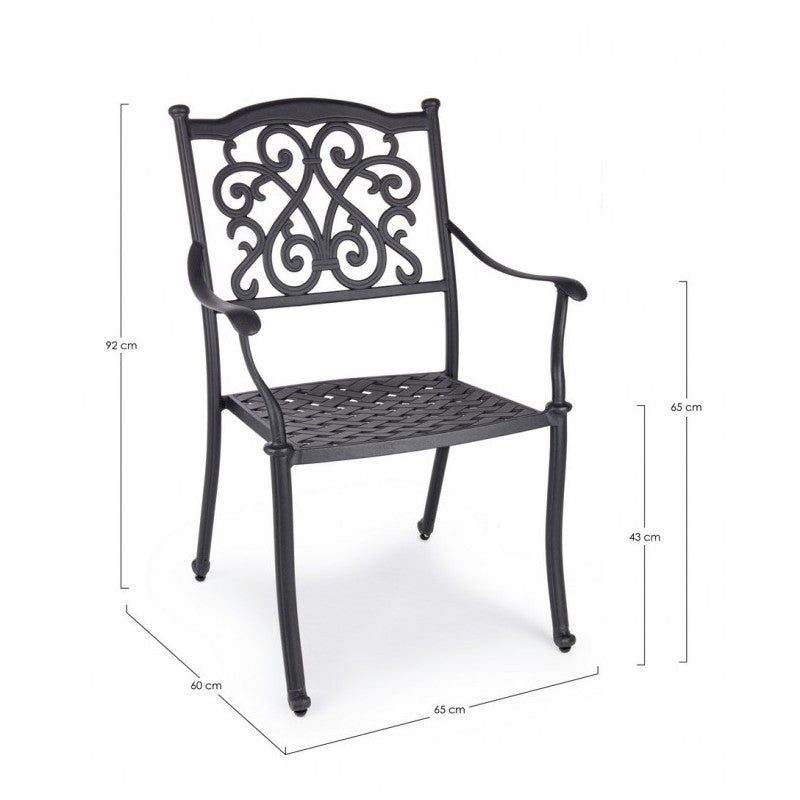 Garden Chair Iron C-Br Ivrea Anthracite